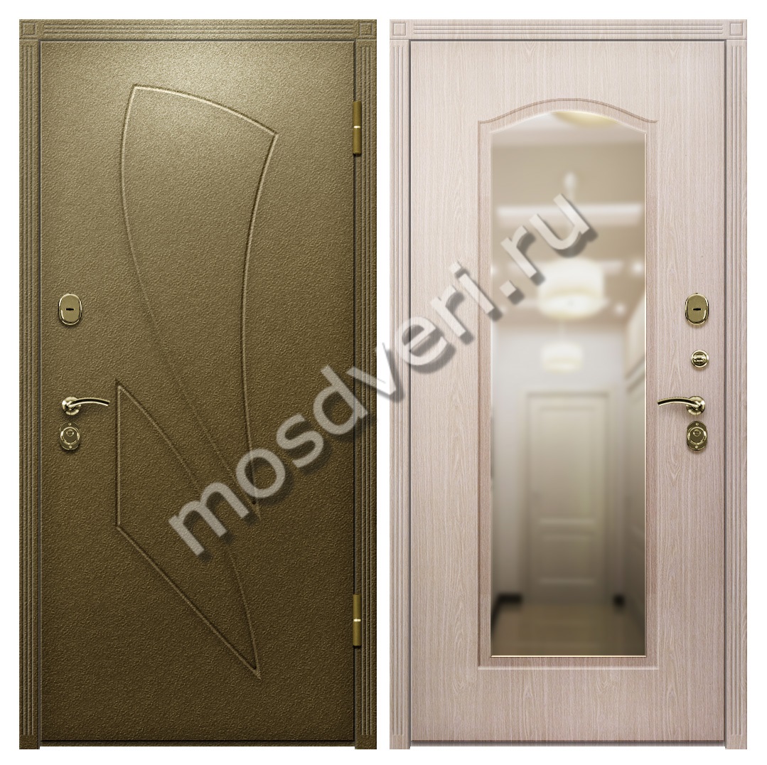 Дверь для дачи металлическая входная с зеркалом TD-126 - купить от производителя Мосдвери Дверь для дачи металлическая входная с зеркалом TD-126